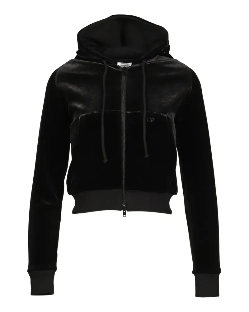VETEMENTS Hoodie aus Samt - Schwarz Schwarz
