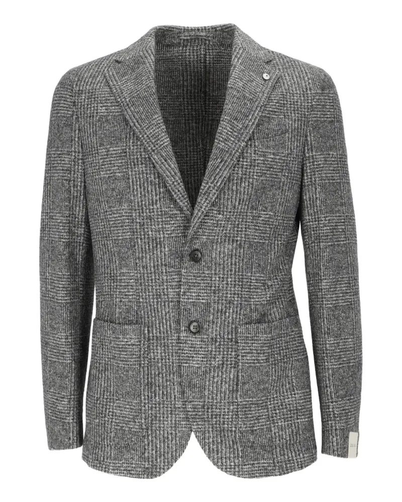 Luigi Bianchi Mantova checked notched-lapel blazer - Grau Grau