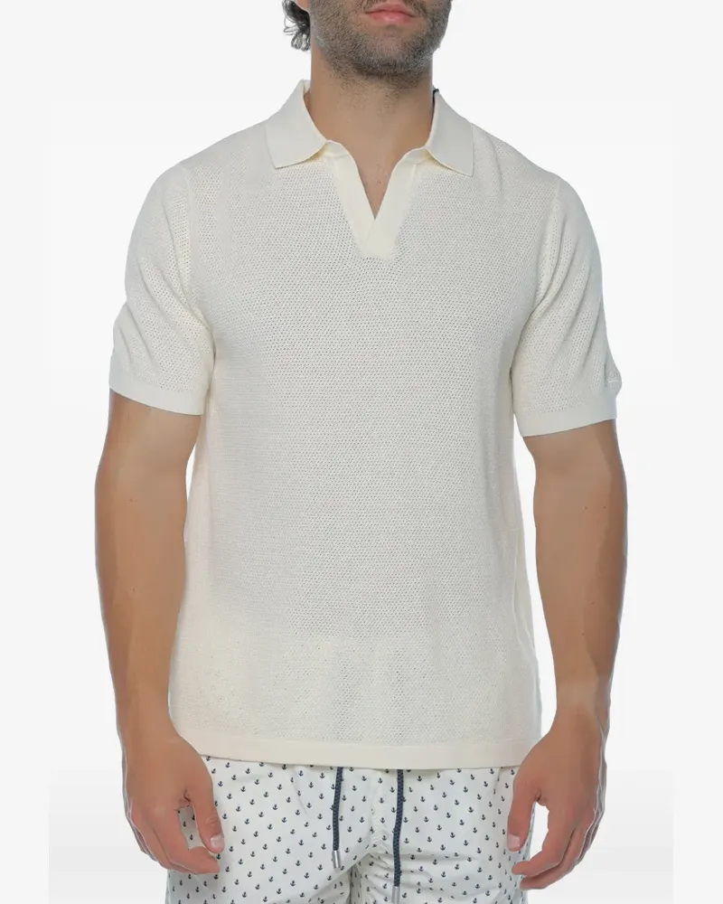 MC2 Saint Barth Sloan mesh-texture V-neck T-shirt - Weiß Weiß