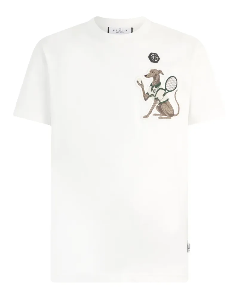 Philipp Plein embroidered-patch round-neck T-shirt - Weiß Weiß