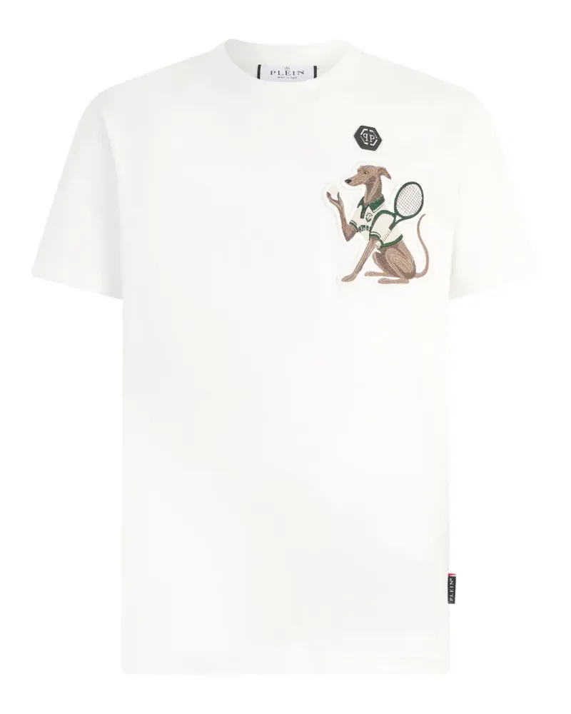 Philipp Plein Besticktes T-Shirt mit rundem Ausschnitt - Weiß Weiß