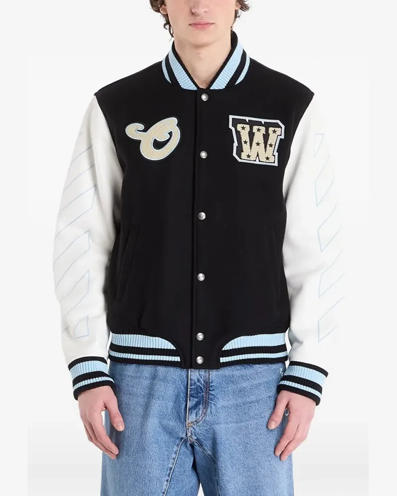 OFF-WHITE Star Logo Lea bomber jacket - Schwarz Schwarz