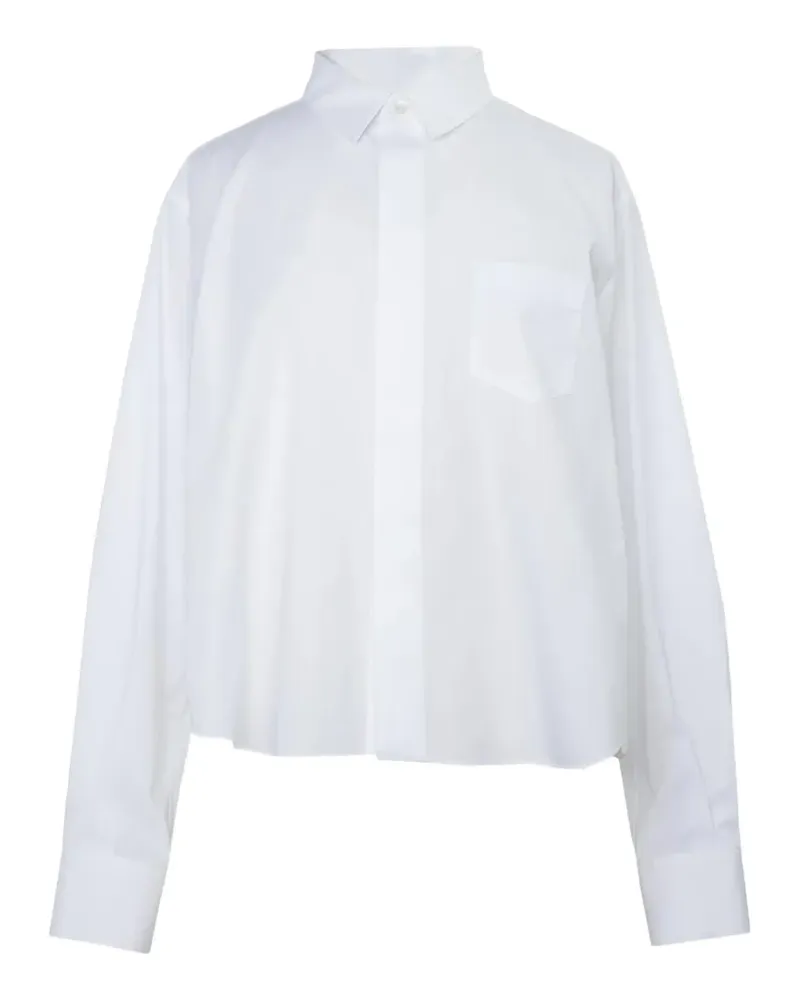 Sacai panelled cropped shirt - Weiß Weiß
