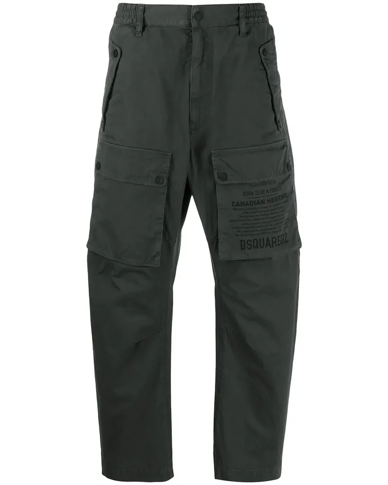 Dsquared2 Cargohose mit Logo-Print - Grau Grau