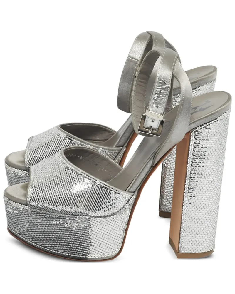Gina sequin platform sandals - Silber Silber