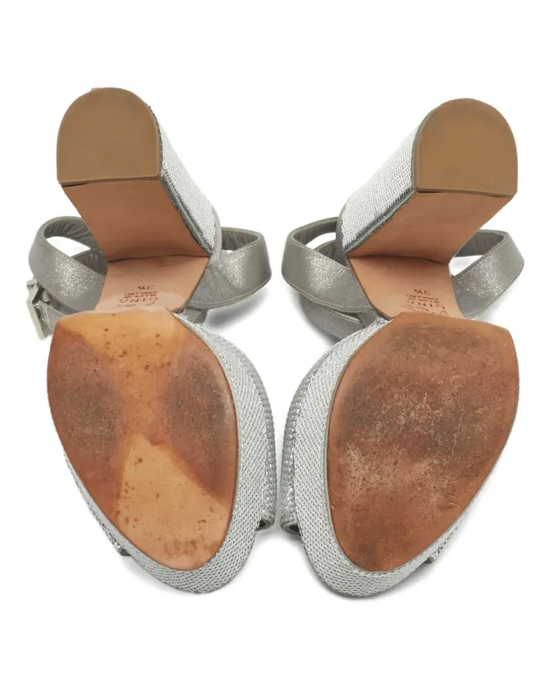Gina sequin platform sandals - Silber Silber