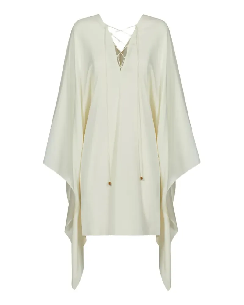 Taller Marmo Sahara lace-up kaftan mini dress - Nude Nude