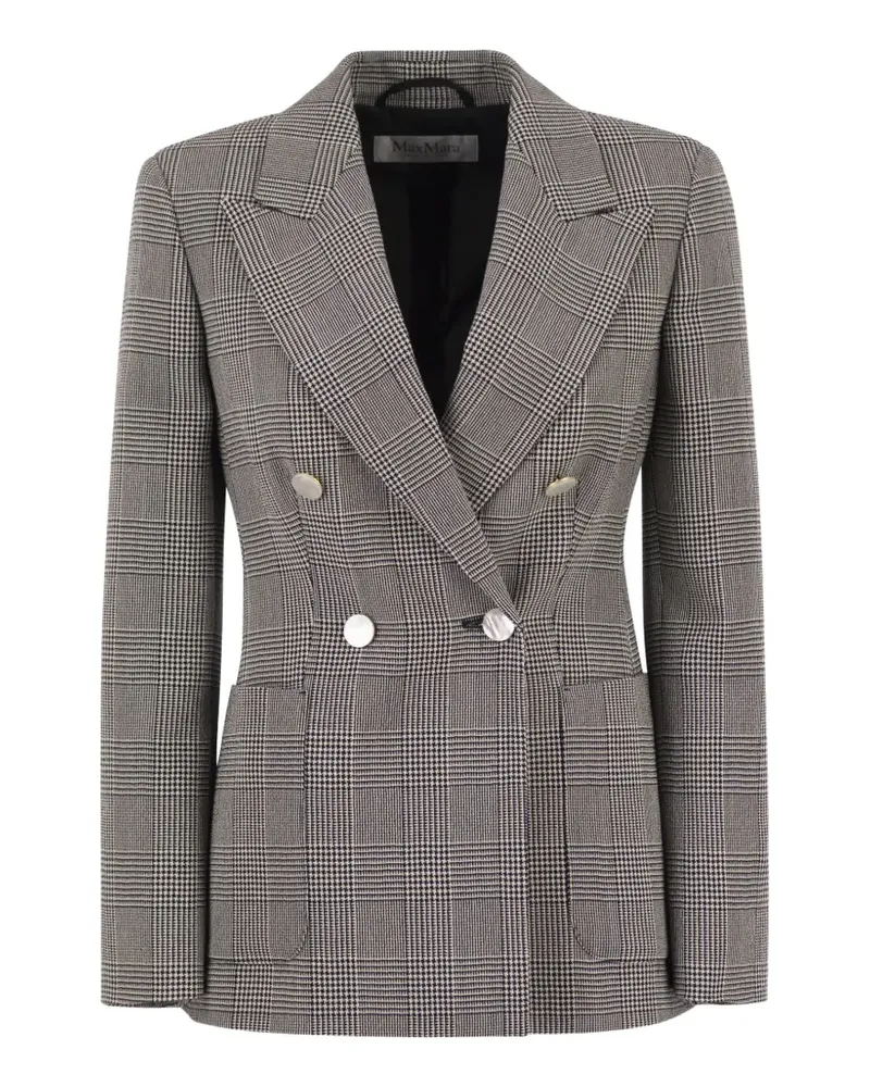 Max Mara Prince of Wales check double-breasted blazer - Grau Grau
