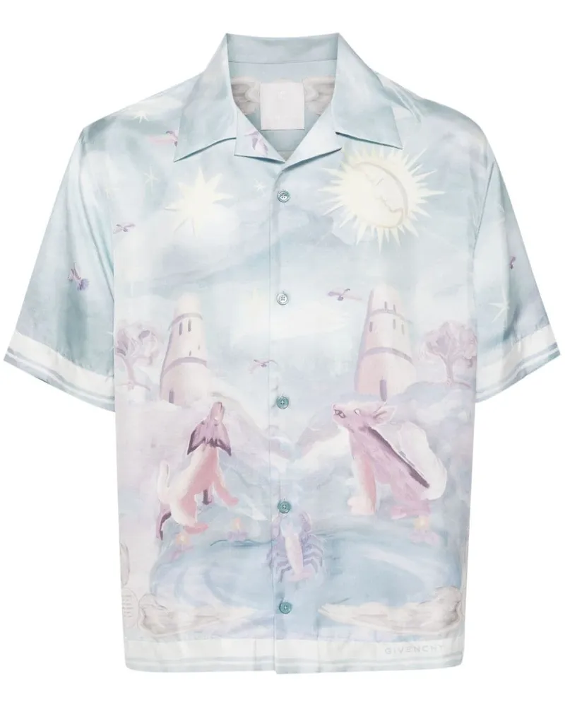 Givenchy Seidenhemd mit kastigem Schnitt - Blau Blau