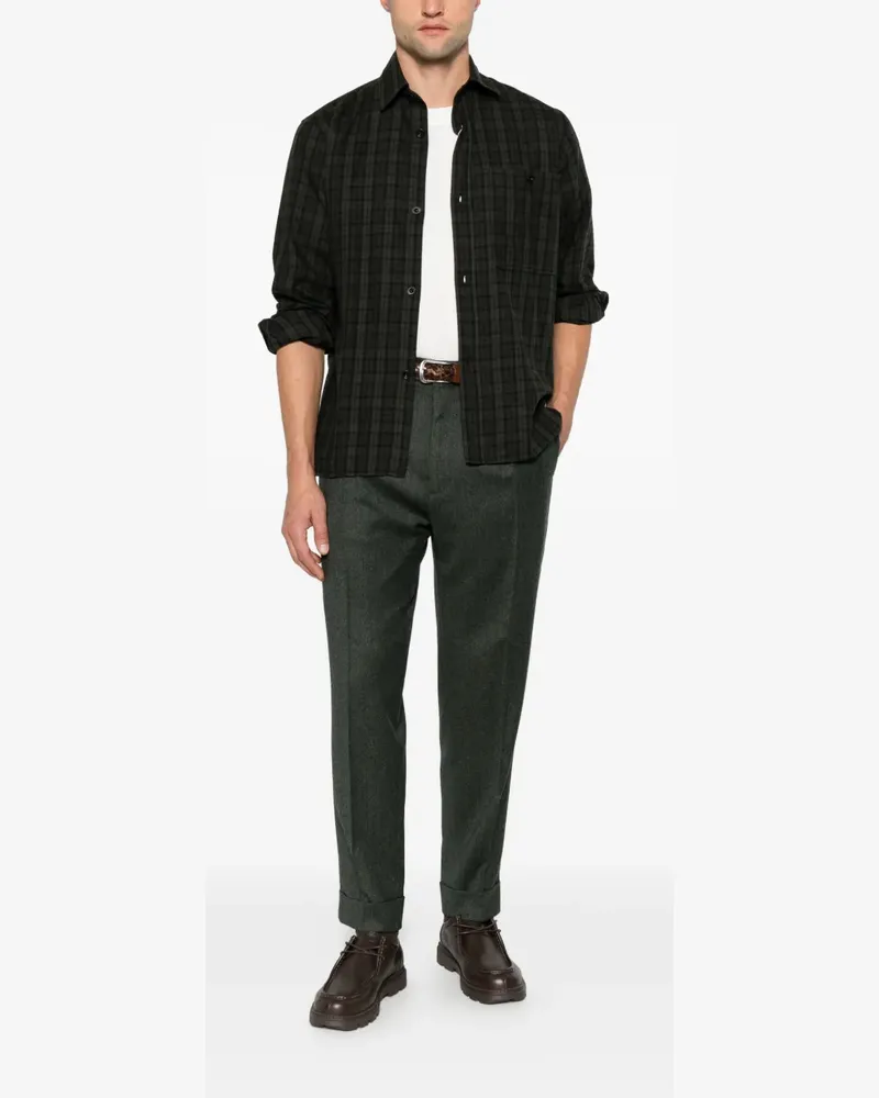 Berwich Chiaia pleated turn-up trousers - Grün Grün