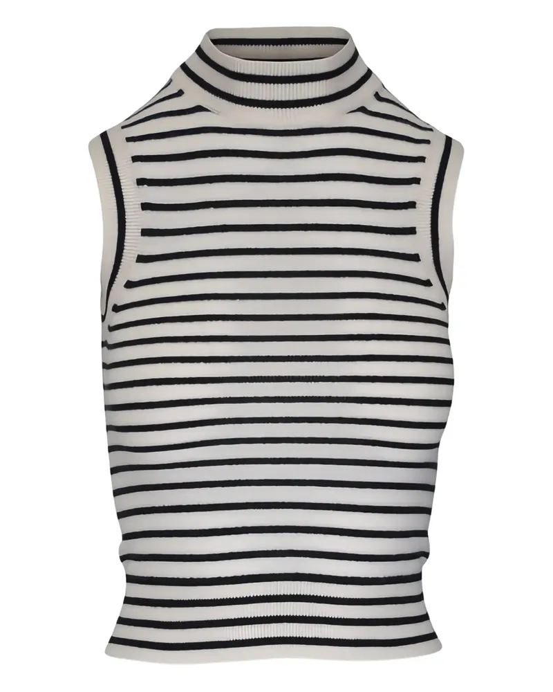 Nili Lotan striped mock-neck top - Weiß Weiß