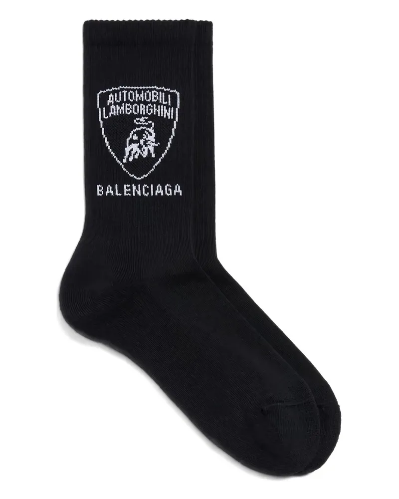 Balenciaga Jacquard-Socken mit Logo - Schwarz Schwarz