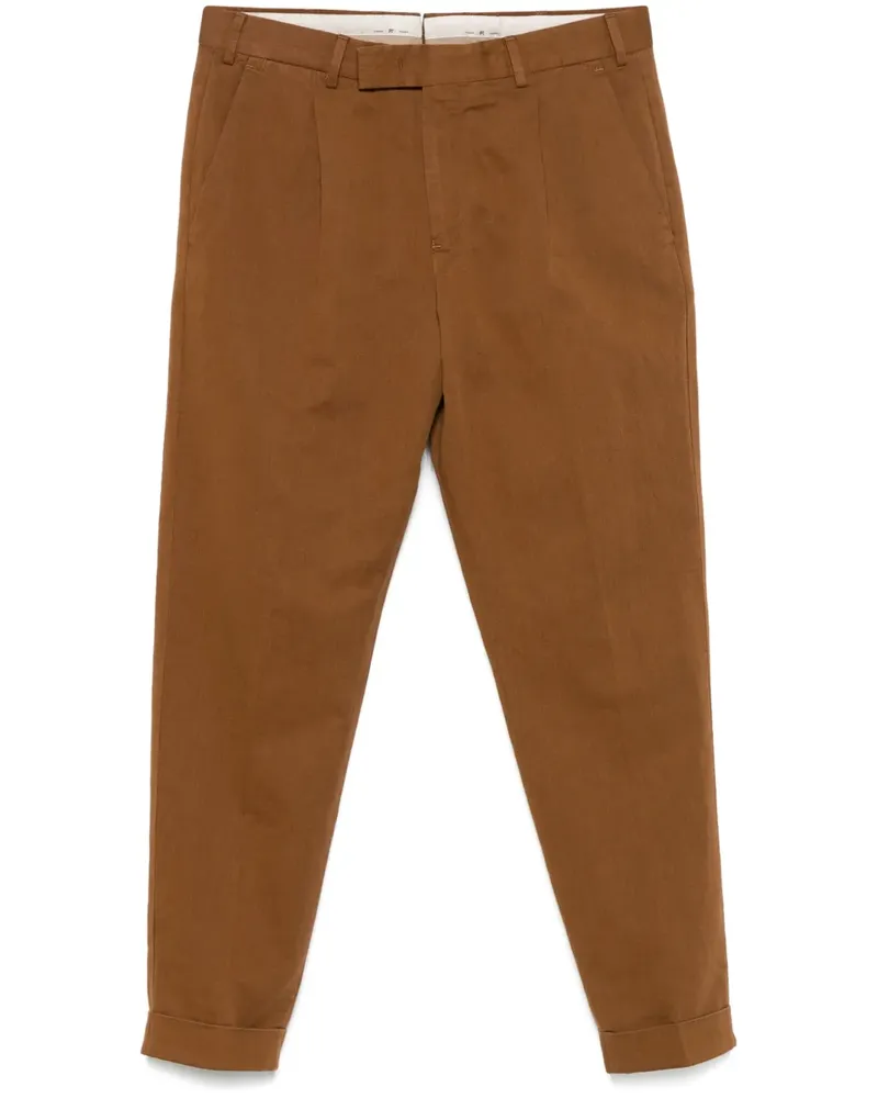 PT TORINO Hose mit Bundfalten - Braun Braun