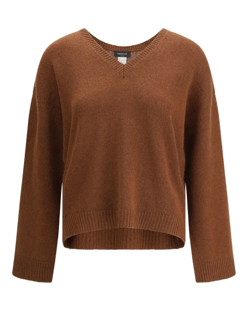 Fabiana Filippi Kaschmirpullover mit V-Ausschnitt - Braun Braun