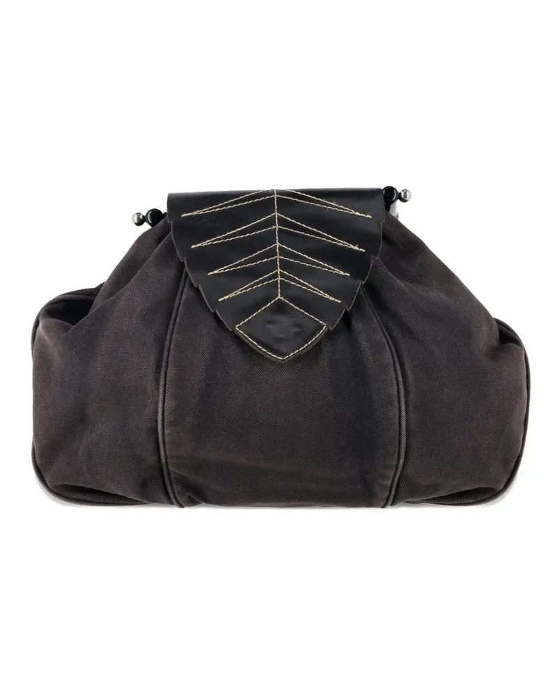 MAX&Co. Leaf canvas top tote bag - Schwarz Schwarz