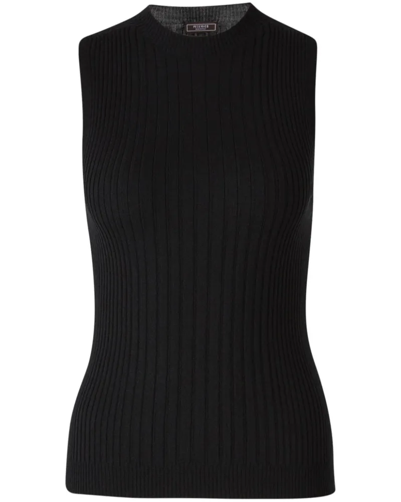 Peserico Geripptes Tanktop - Schwarz Schwarz