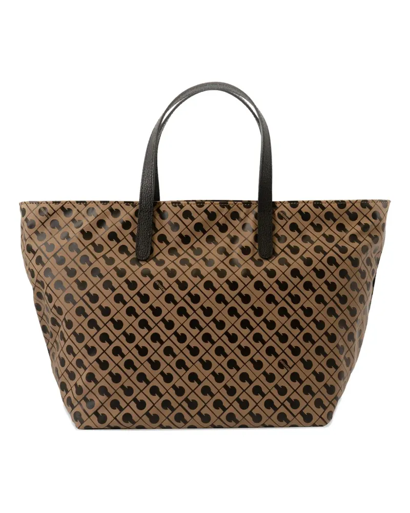 Gherardini patterned handle tote bag - Nude Nude