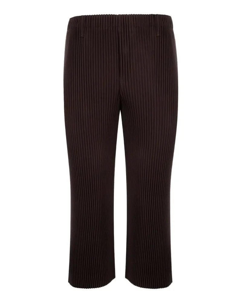 Issey Miyake Cropped-Hose mit Bundfalten - Braun Braun