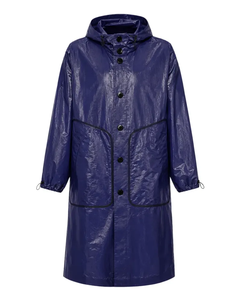Dolce & Gabbana Kapuzen-Regenmantel mit Knitteroptik - Blau Blau