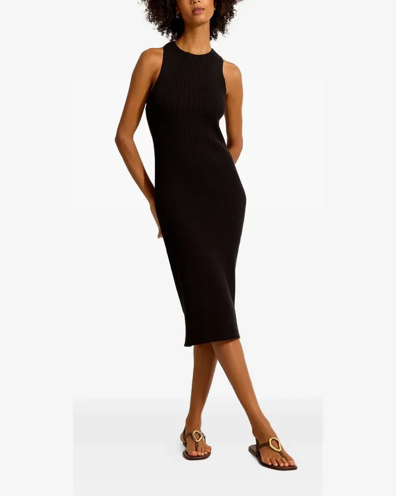 Lenny Niemeyer Geripptes Midikleid mit überkreuzten Trägern - Schwarz Schwarz