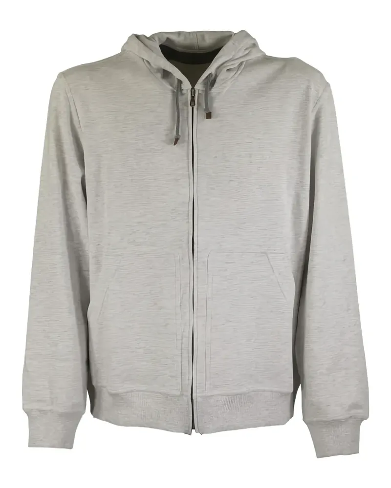 Brunello Cucinelli zip-up mélange hoodie - Grau Grau