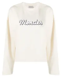 Moncler Sweatshirt mit Logo-Stickerei Nude