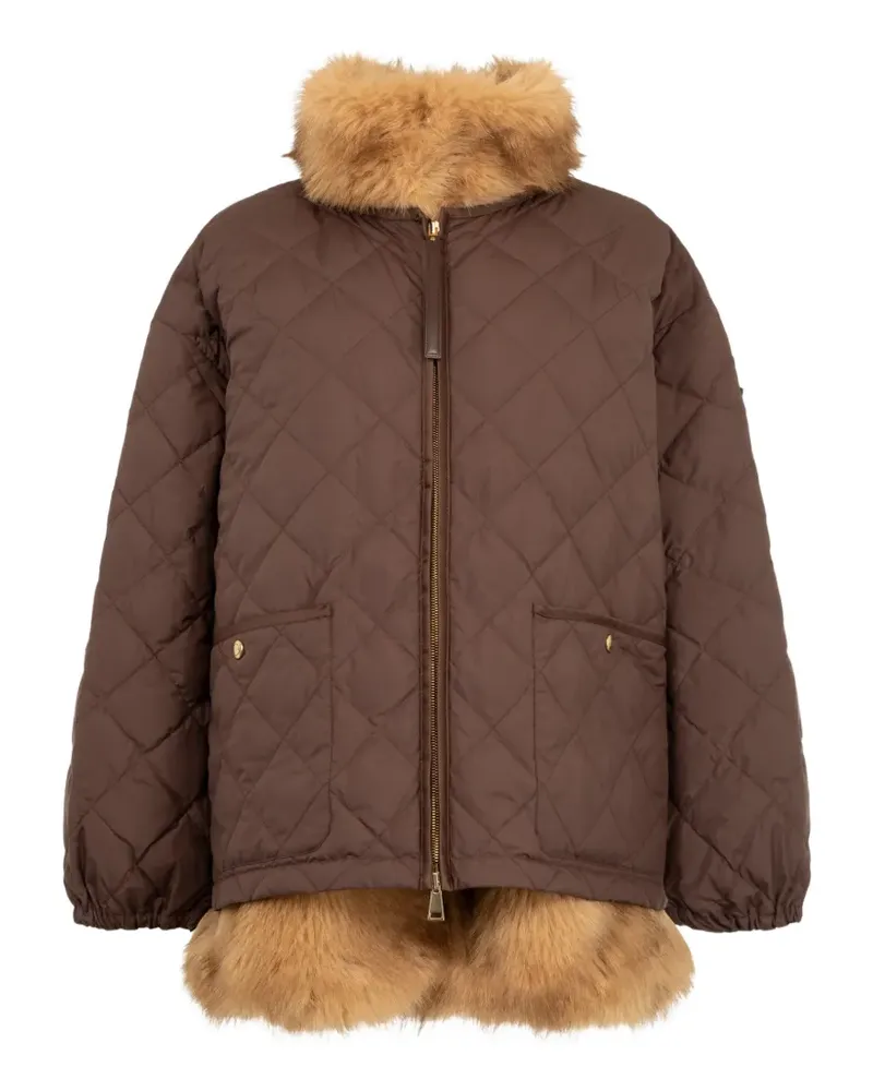 Moncler Chaleureux quilted faux-fur jacket - Braun Braun