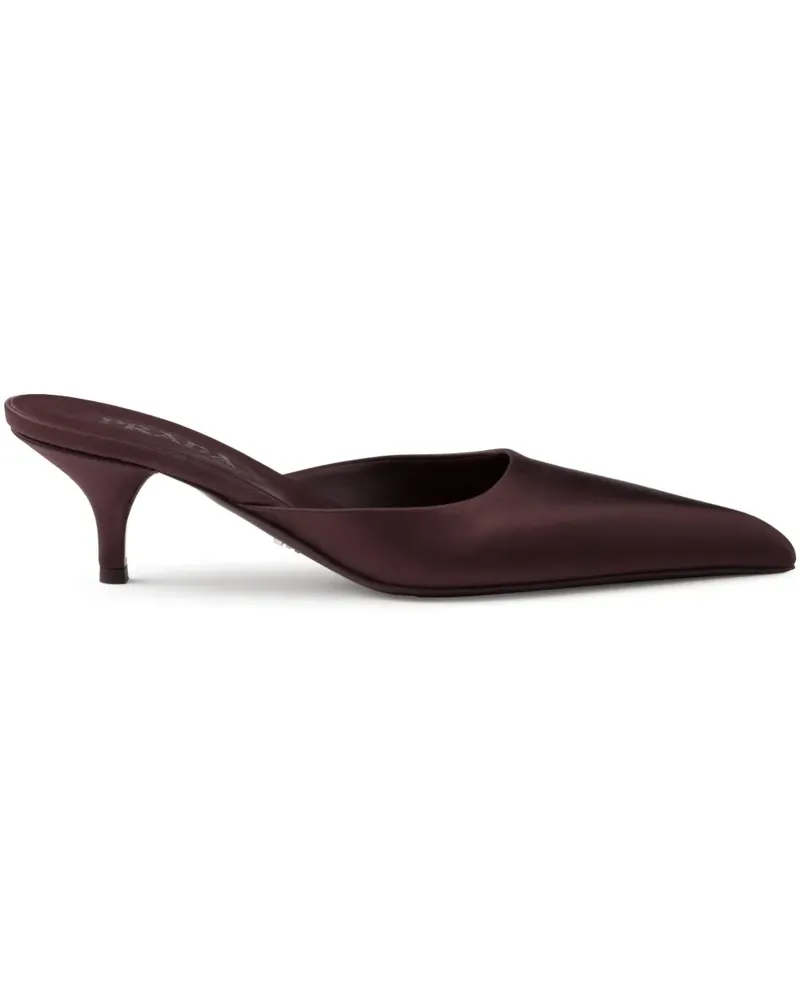 Prada Mules aus Satin 55mm - Rot Rot