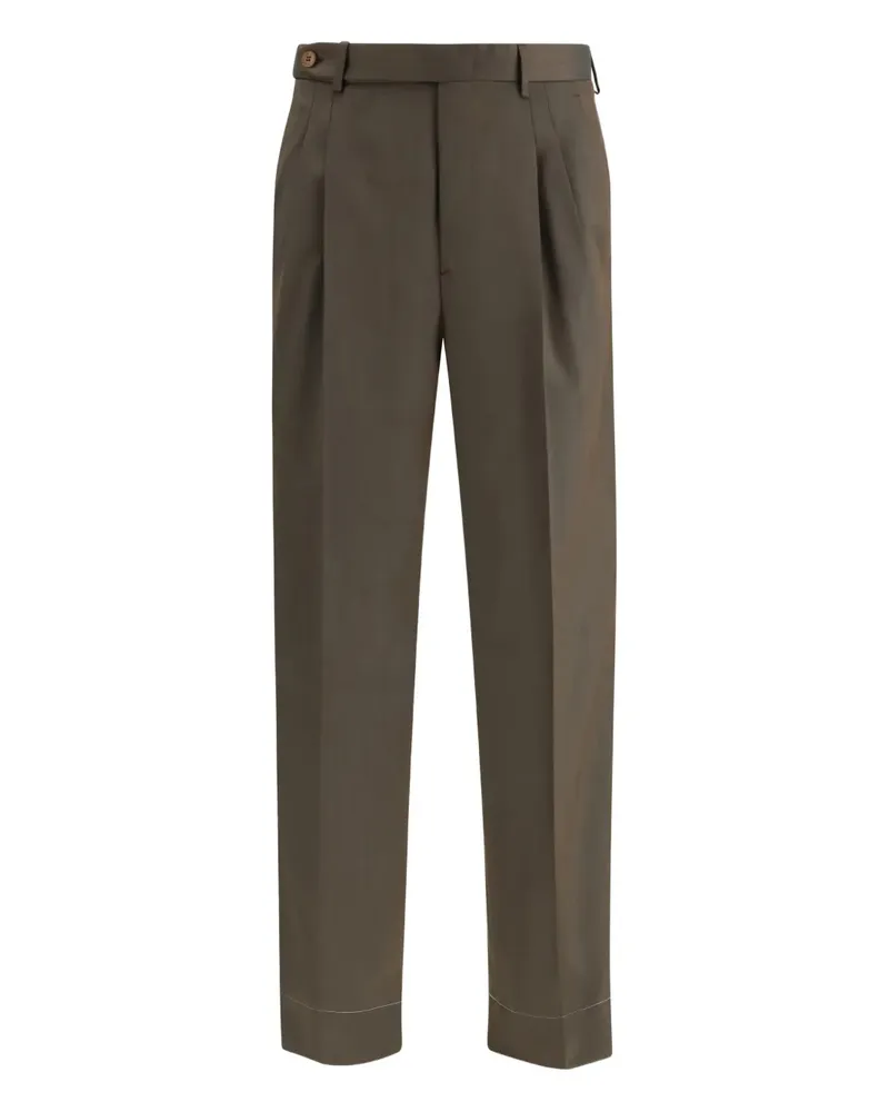 Brioni Capri pleated trousers - Braun Braun