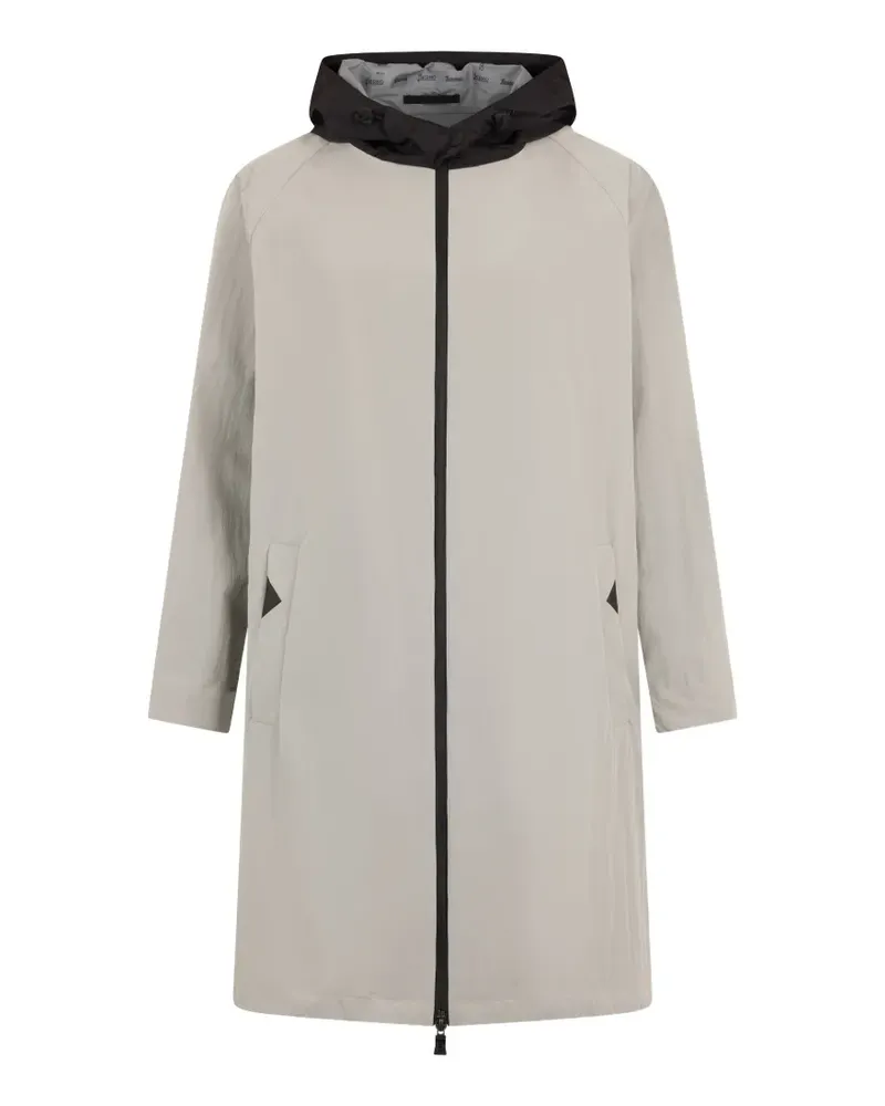 Herno hooded zip-fastening side-pockets coat - Nude Nude