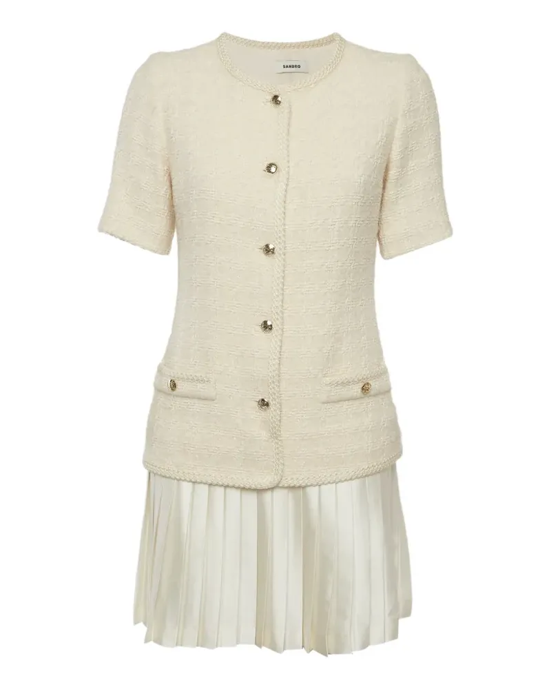 Sandro pleated mini dress - Weiß Weiß