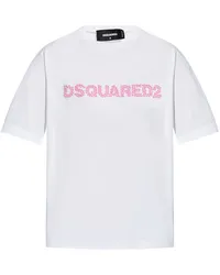 Dsquared2 T-Shirt mit Logo-Stickerei Weiß