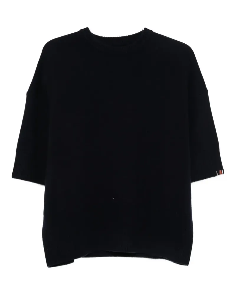 extreme cashmere short-sleeve knitted top - Blau Blau