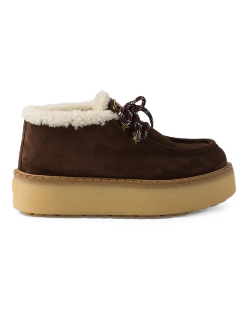 Prada shearling lined suede booties - Braun Braun