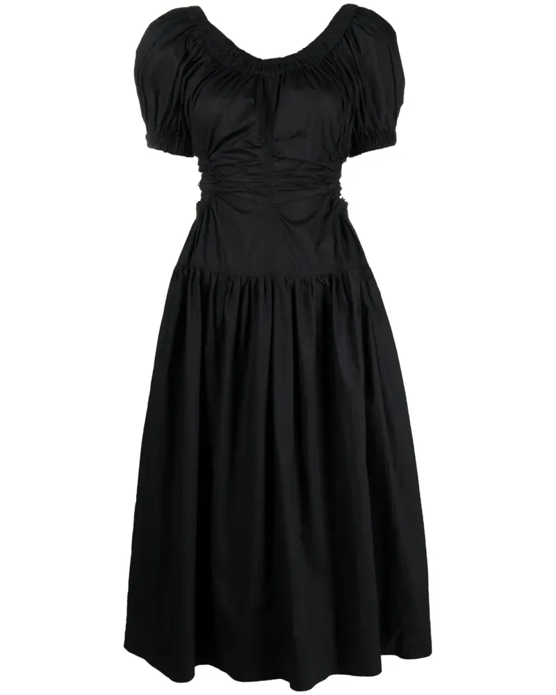 Ulla Johnson Gerafftes Kleid - Schwarz Schwarz