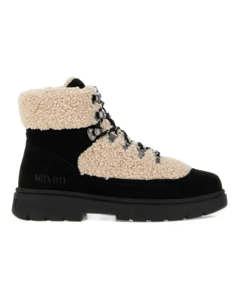 Moon Boot Combat Boot Black Fleece - Schwarz Schwarz