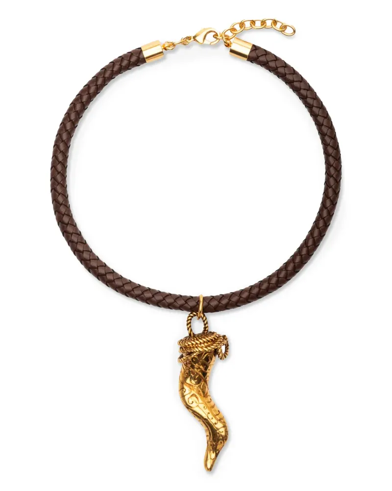 Silvia Tcherassi Dominica braided charm neckace - Gold Gold