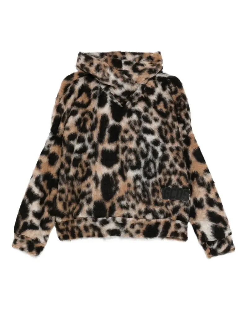 GCDS Kapuzenpullover mit Animal-Print - Braun Braun