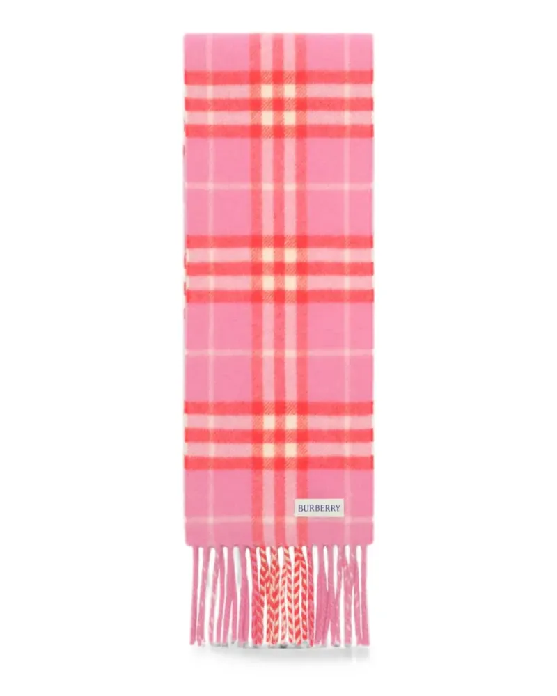 Burberry narrow Check cashmere scarf - Rosa Rosa