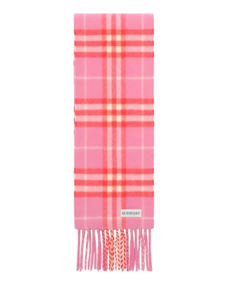 Burberry Schmaler Check Kaschmirschal - Rosa Rosa