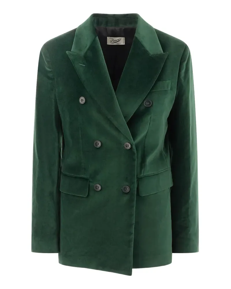 PENCE double-breasted velvet blazer - Grün Grün