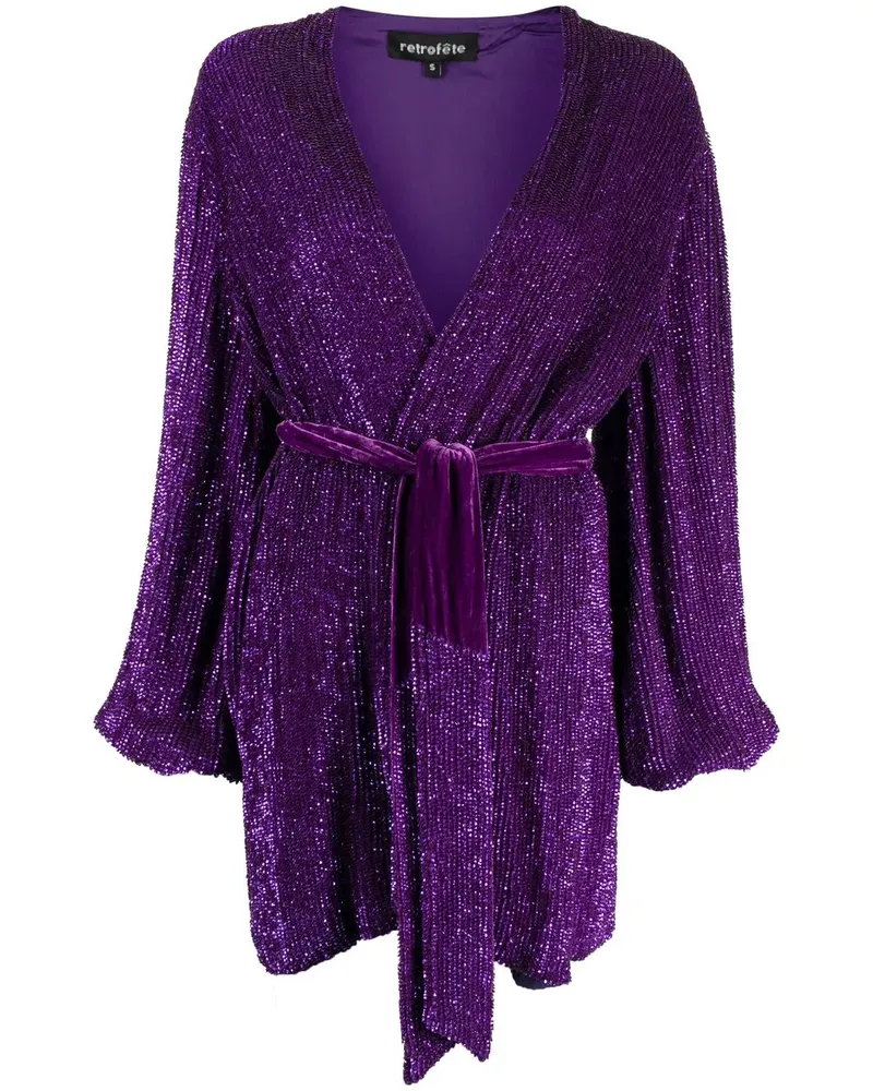 Retrofête Minikleid mit Pailletten - Violett Violett