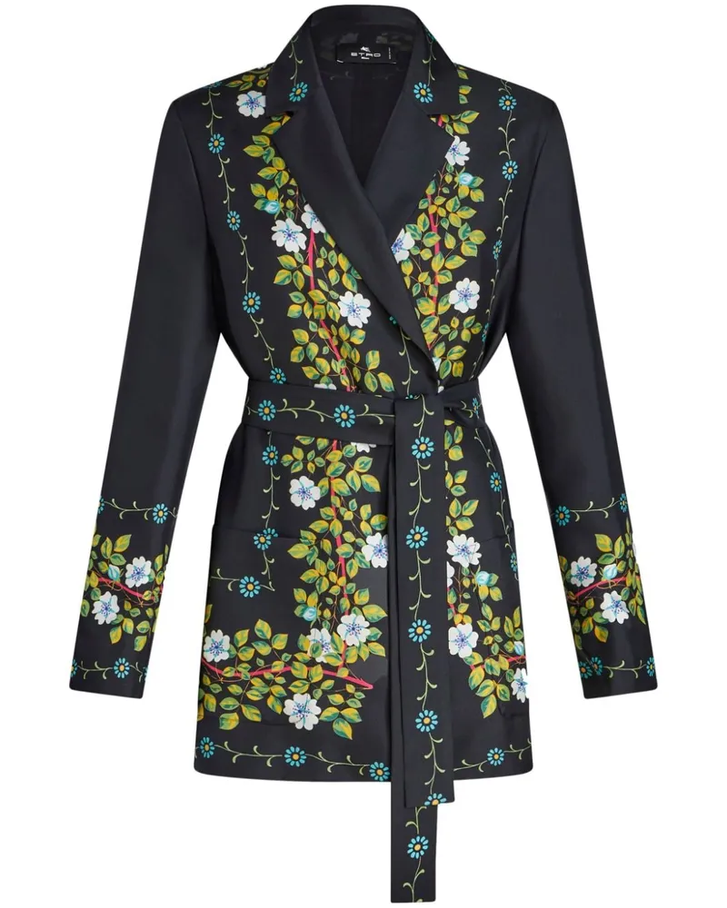 Etro Jacke aus Seide - Schwarz Schwarz
