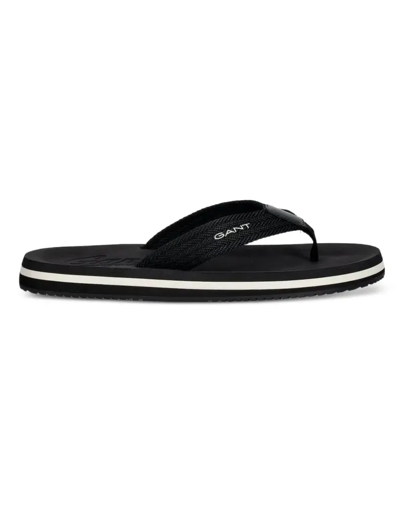 Gant logo-print flip-flops - Schwarz Schwarz