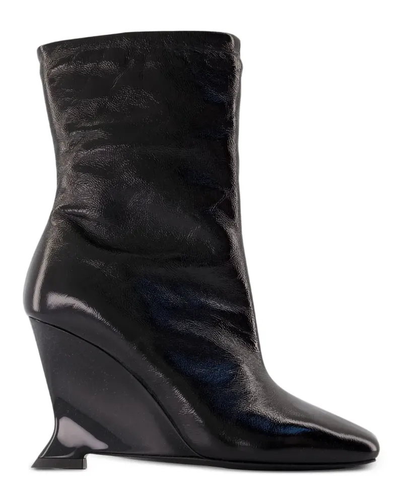 Balmain Stiefeletten aus Lackleder - Schwarz Schwarz