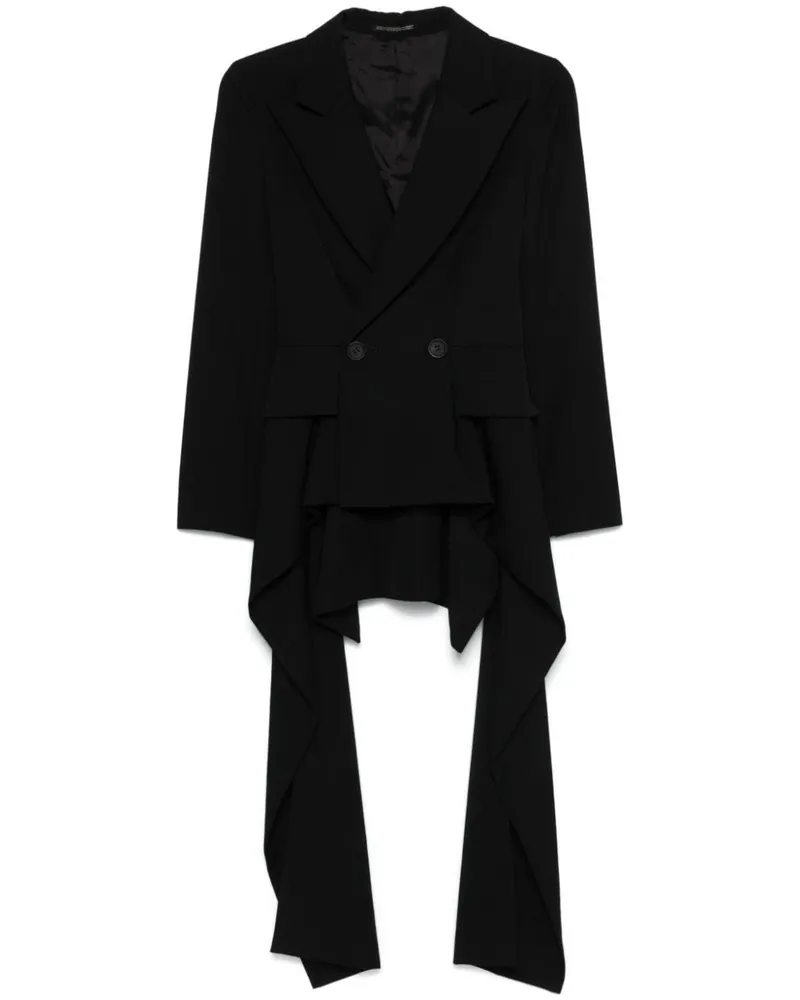 Yohji Yamamoto Drapierter Blazer - Schwarz Schwarz