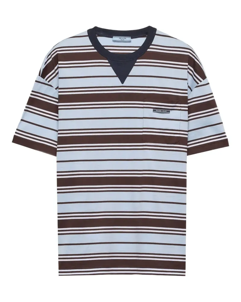 Prada Gestreiftes T-Shirt - Braun Braun