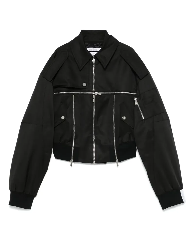 Rokh Bomberjacke mit Reißverschlussdetail - Schwarz Schwarz