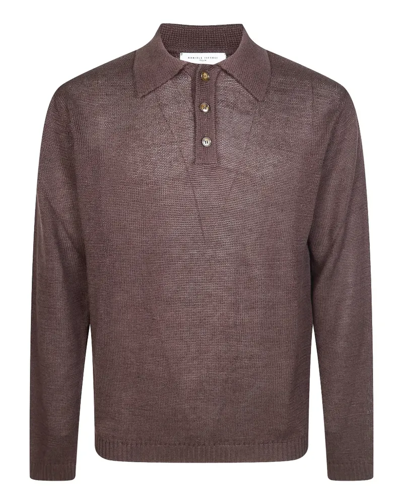 Daniele Fiesoli buttoned long-sleeved polo shirt - Braun Braun