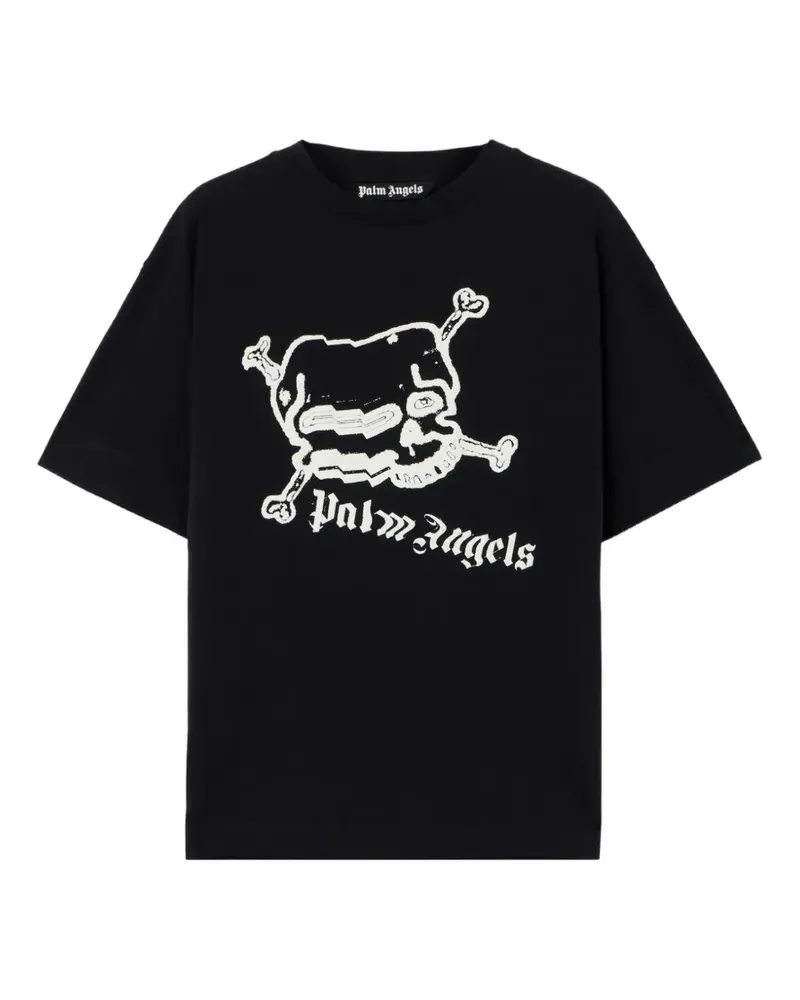 Palm Angels T-Shirt mit Totenkopf - Schwarz Schwarz
